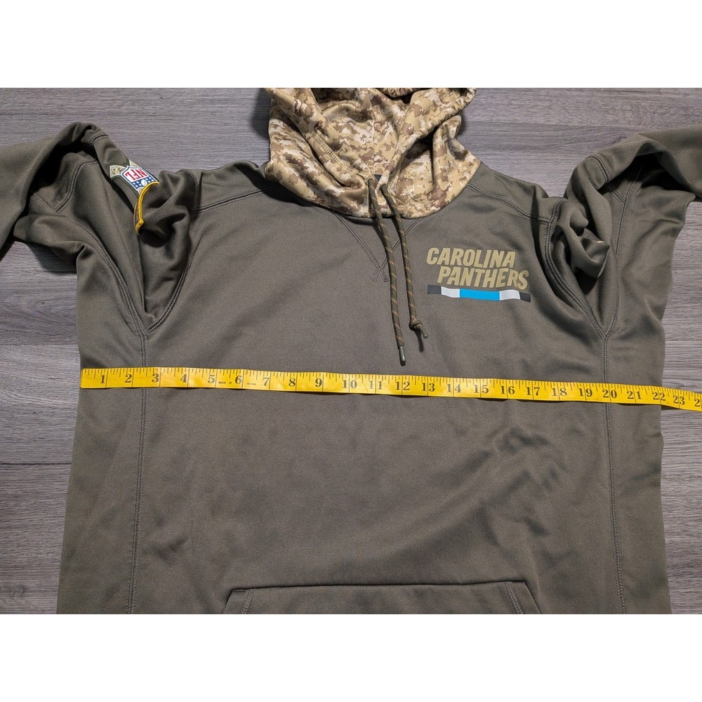 Nike Carolina Panthers Salute to Service Army Green Camo On‎ Field Hoodie Size M - Picture 9 of 11